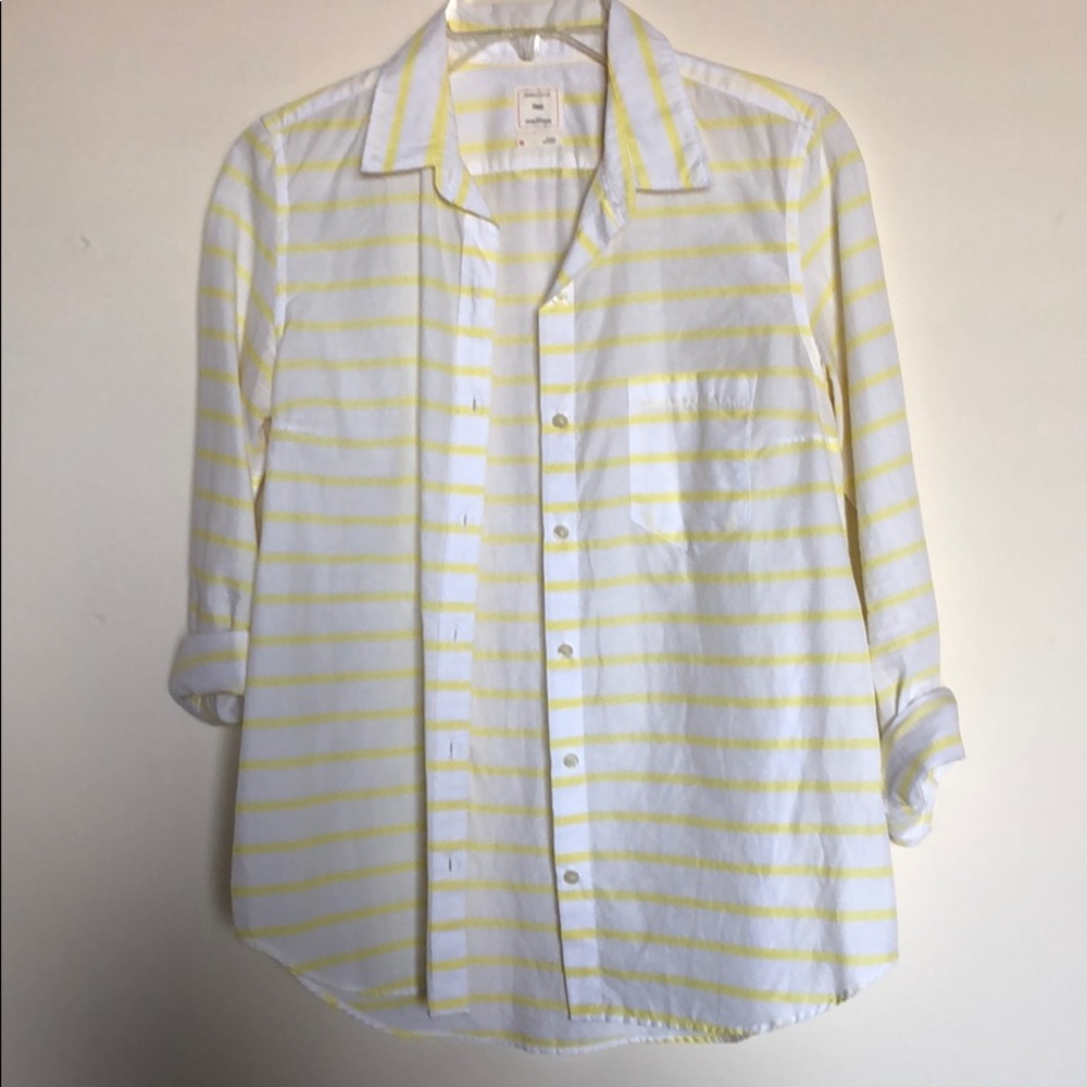 Yellow stripe button down